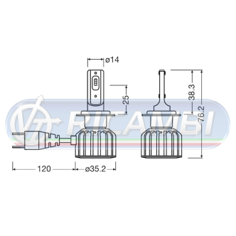 1 - KIT LAMPADINE H7 LED 24V 6000K OSRAM IN COPPIA