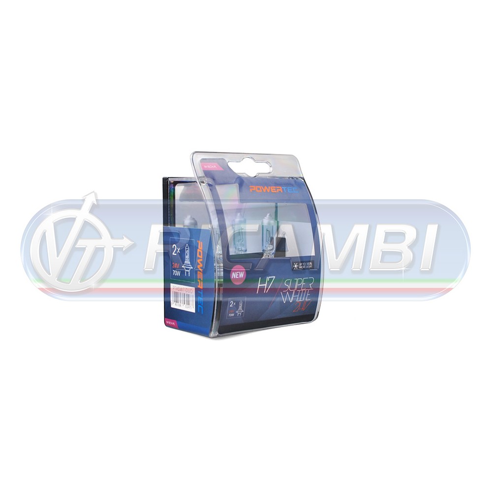 1 - LAMPADINA H7 BLU-XENON 24V 70W COPPIA +50%