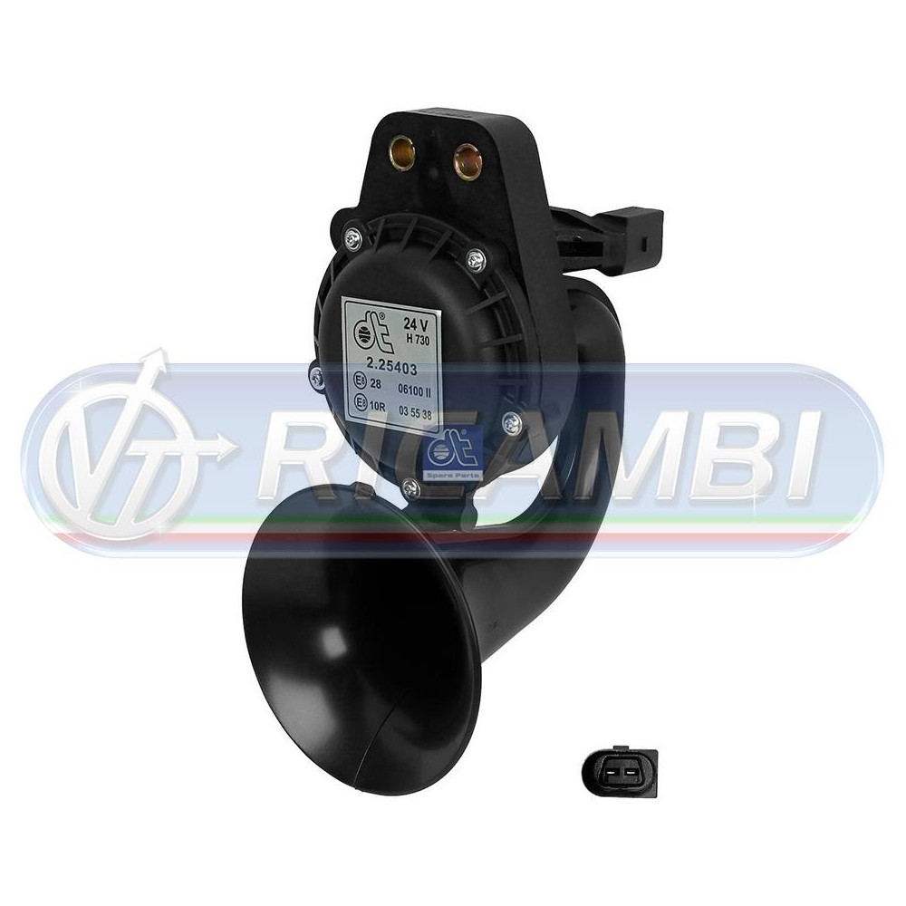 1 - AVVISATORE ACUSTICO PNEUMATICO 12/24V CON. OVALE