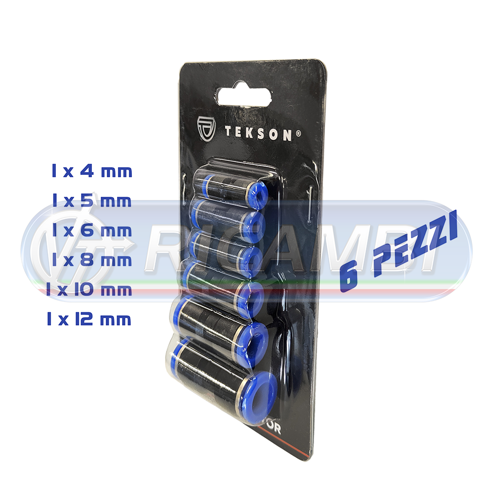 1 - KIT RACCORDI INTERMEDI RAPIDI DRITTI PLASTICA (6 PEZZI)