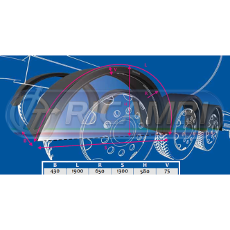 1 - PARAFANGO POST. D/S 430 X 1900 X 1300 B/BIANCO