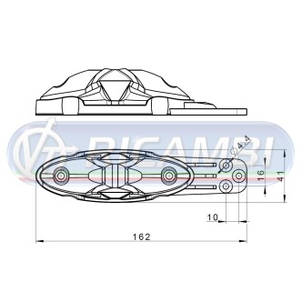 1 - FANALINO INGOMBRO POST. 6 LED 12/24V CORTO C/STAFFA DIRITTA DX/SX