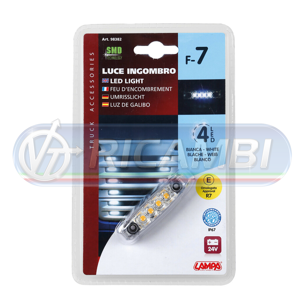 1 - FANALINO INGOMBRO 4 LED BIANCO