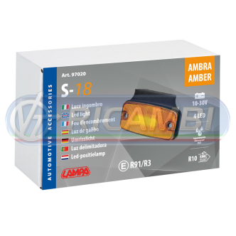 1 - LAMPADA LED LUCE INGOMBRO ARANCIONE A 4 LED 24V