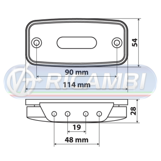 1 - LAMPADA LED LUCE INGOMBRO ARANCIONE A 4 LED 24V