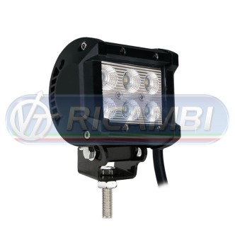 1 - FARETTO DA LAVORO RETTANGOLARE 6 LED 18W