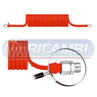 1 - SPIRALE ARIA PU ROSSA M16x1,5 LUNG. 4,0 MT DIAM 7 CM