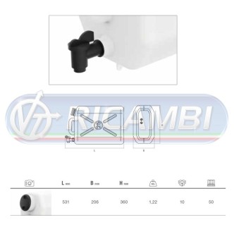 1 - TANICA PLASTICA 25 LT C/RUBINETTO