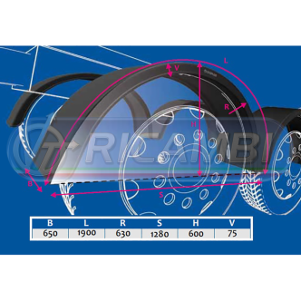 1 - PARAFANGO POST. D/S PNU 650X1280 SV 1900 B/BIANCO
