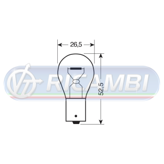 1 - LAMPADINA BAU15S 24V 21W ARANCIONE