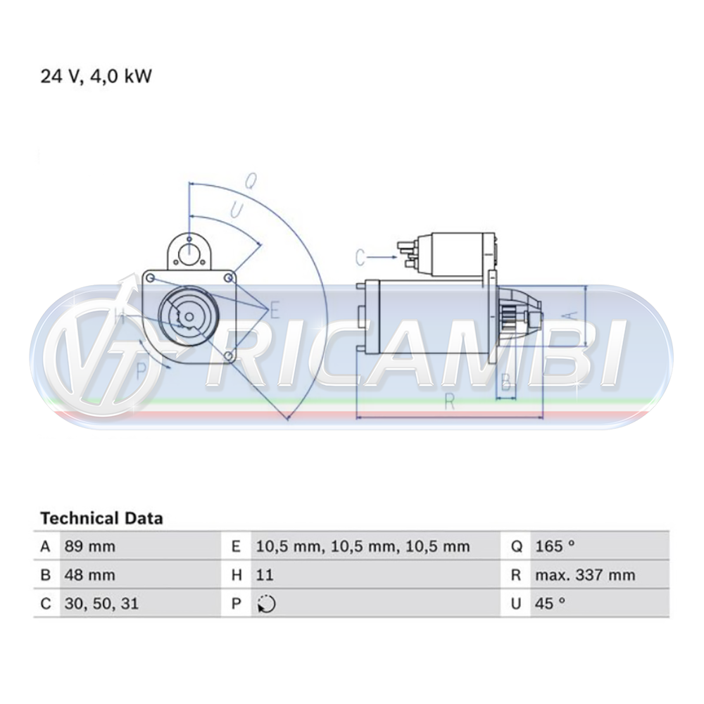 1 - MOTORINO AVVIAMENTO VOLVO FL6 044