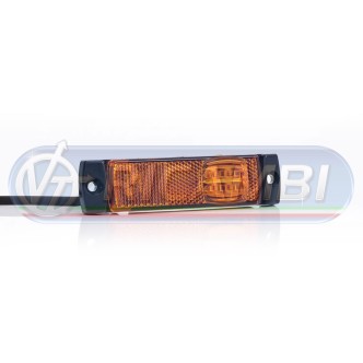 1 - FANALINO INGOMBRO 4 LED LATERALI 12/24V ARANCIO