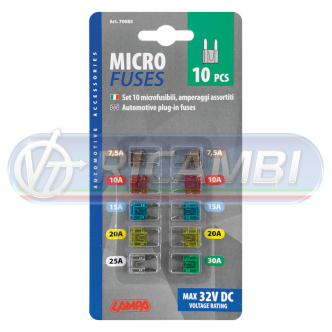 1 - KIT 10PZ MICRO FUSIBILI DA 5A/30A