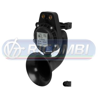 1 - AVVISATORE ACUSTICO PNEUMATICO 12/24V CON. OVALE