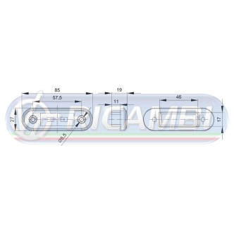 1 - FANALINO INGOMBRO A INCASSO 2 LED ROSSO