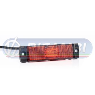 1 - FANALINO INGOMBRO 4 LED CENTRALI 12/24V ROSSO