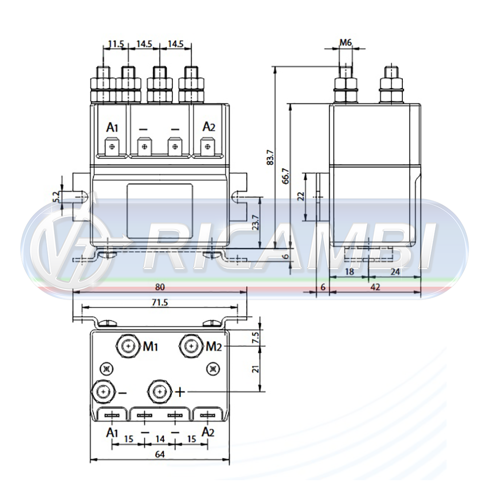 1 - RELAIS INVERTITORE CRAMARO 24V 4 POLI