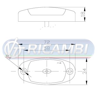 1 - FANALINO INGOMBRO 3 LED ROSSO