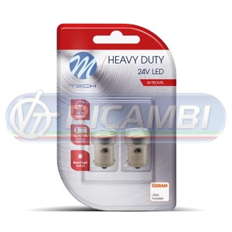 1 - LAMPADINA BA15S 24V 8 LED SMD IN COPPIA