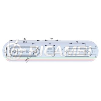 1 - FANALINO INGOMBRO A INCASSO 2 LED VERDE