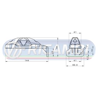 1 - FANALINO INGOMBRO POST. 6 LED 12/24V CORTO C/STAFFA 90° DX/SX