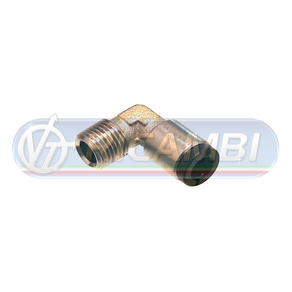 1 - RACCORDO INTERMEDIO RAPIDO GOMITO METALLO 1/4 CONICO DIAM.6