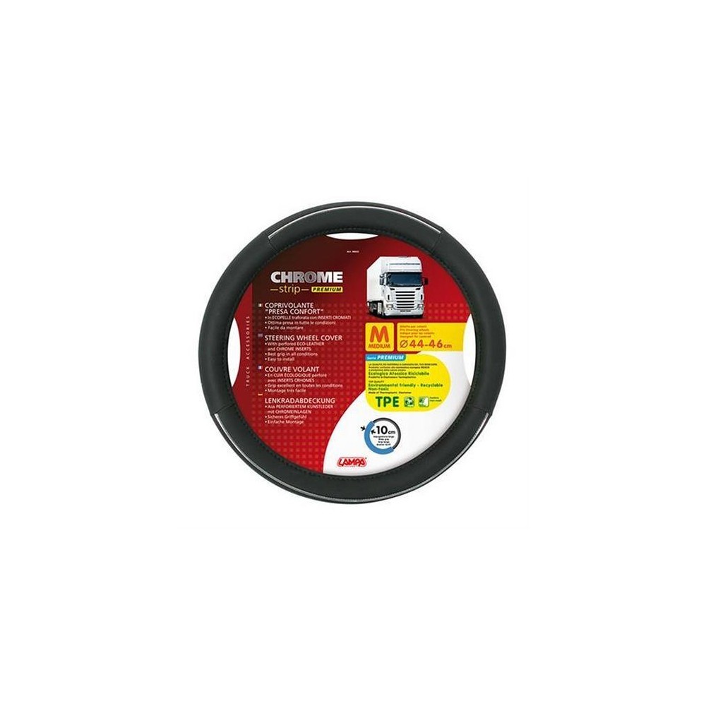 1 - COPRIVOLANTE M 44-46 CM CHROME ECOPELLE TRAF. NERO