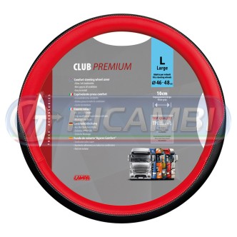 1 - COPRIVOLANTE L 46-48 CM SIMILPELLE NERO/ROSSO