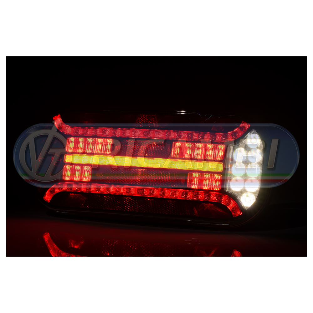 1 - FANALE POST. FULL LED 6 FUNZIONI 12-36V C/RETROMARCIA SX C/CONNETTORE C/TRIANGOLO