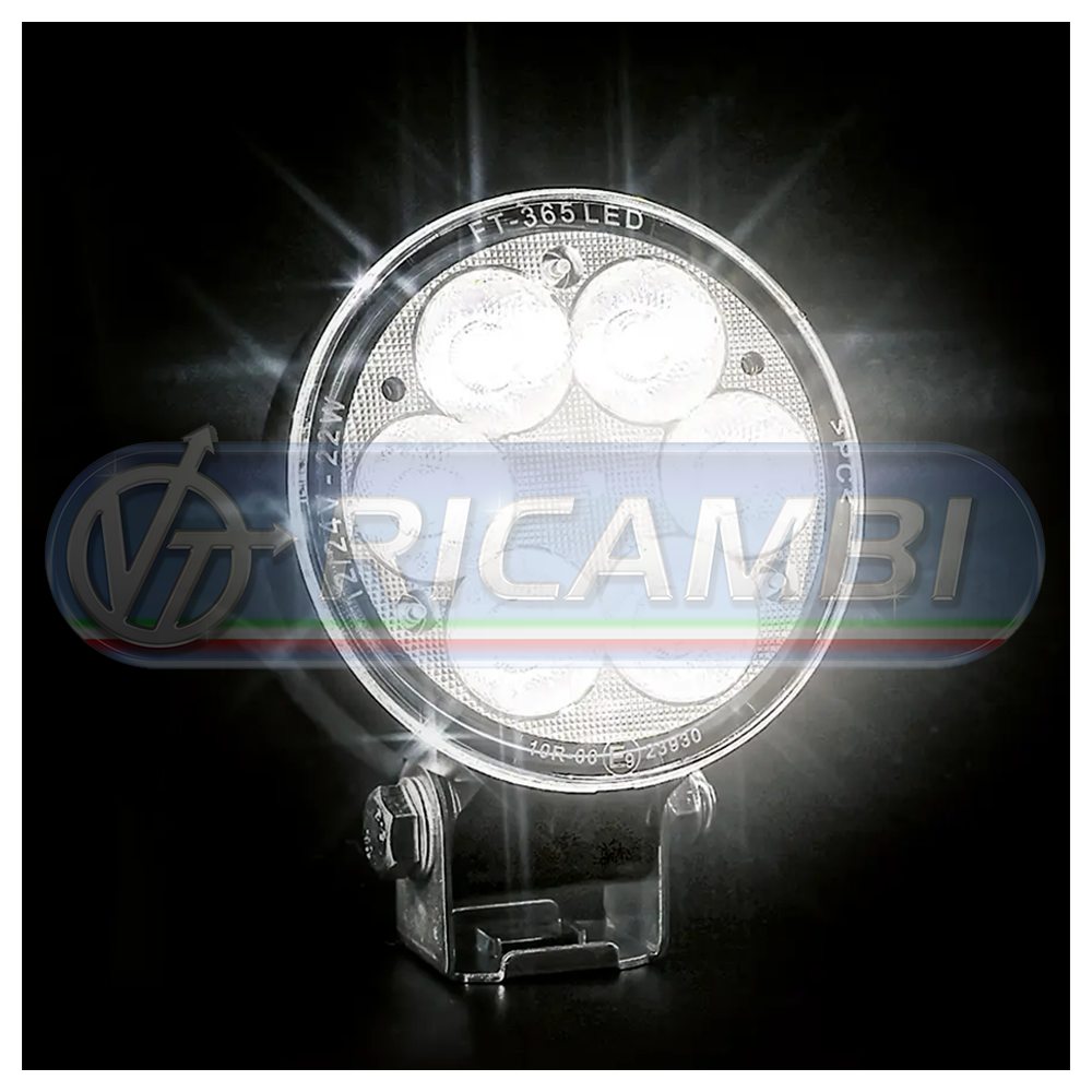1 - FARETTO DA LAVORO ROTONDO 6 LED 22W 2500 LUMEN