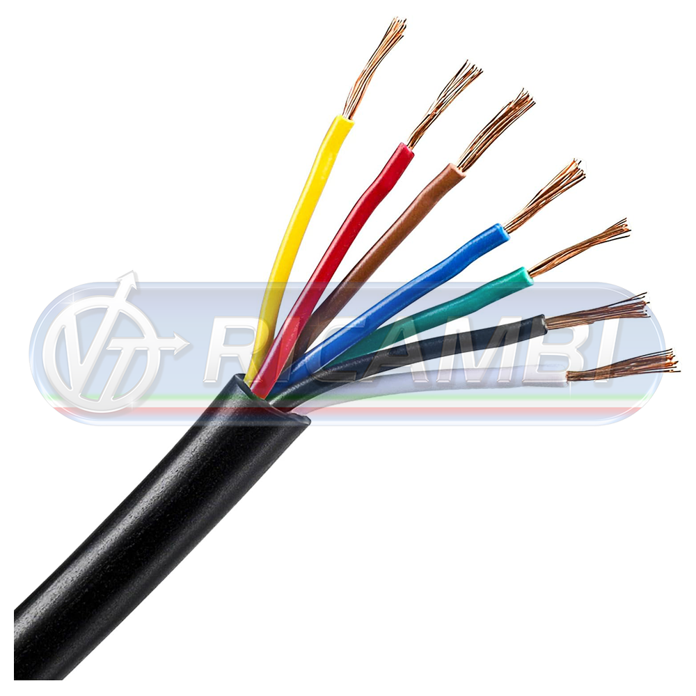 1 - CAVO ELETTRICO 7 POLI - 6X1MMQ + 1X1,5MMQ AL MT.