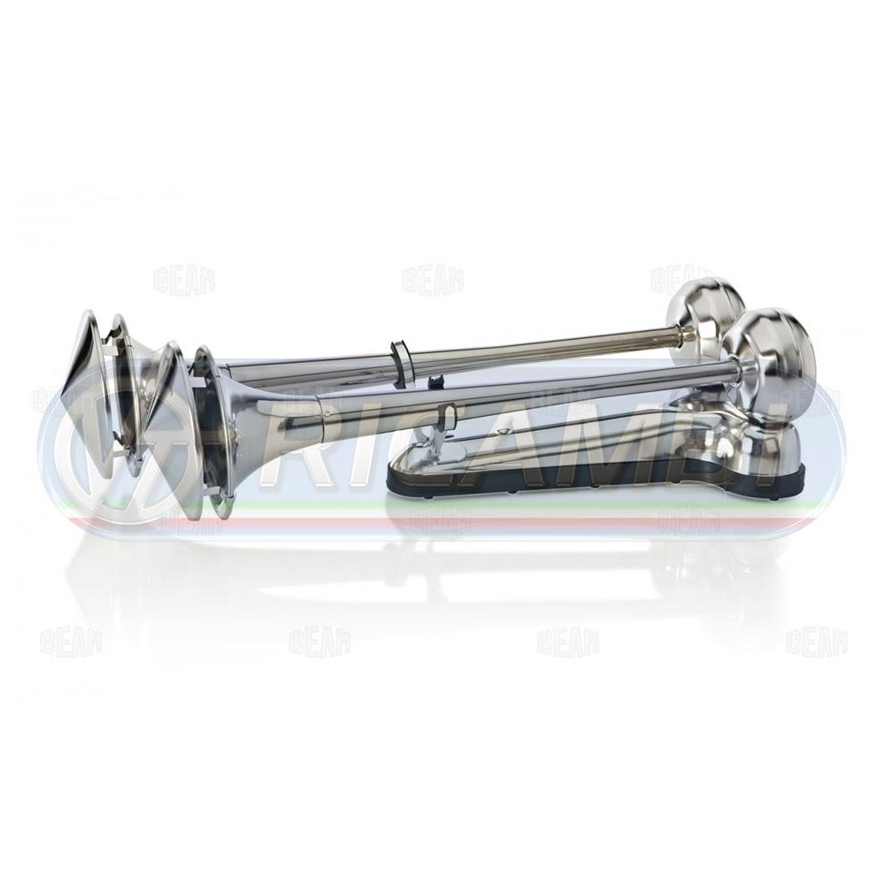 1 - TROMBA DUE CORNETTI 55-60 CM INOX