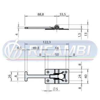 1 - FERMAPORTA A 'T' INOX MASCHIO