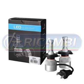 1 - KIT LAMPADINE H4 LED 9-32V 40W 10.000 LUMEN IN COPPIA