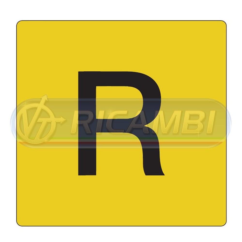 1 - LETTERA ADESIVA 'R' 400X400 RIFIUTI