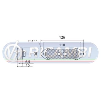 1 - FANALINO INGOMBRO 4 LED ROSSO VIGNAL