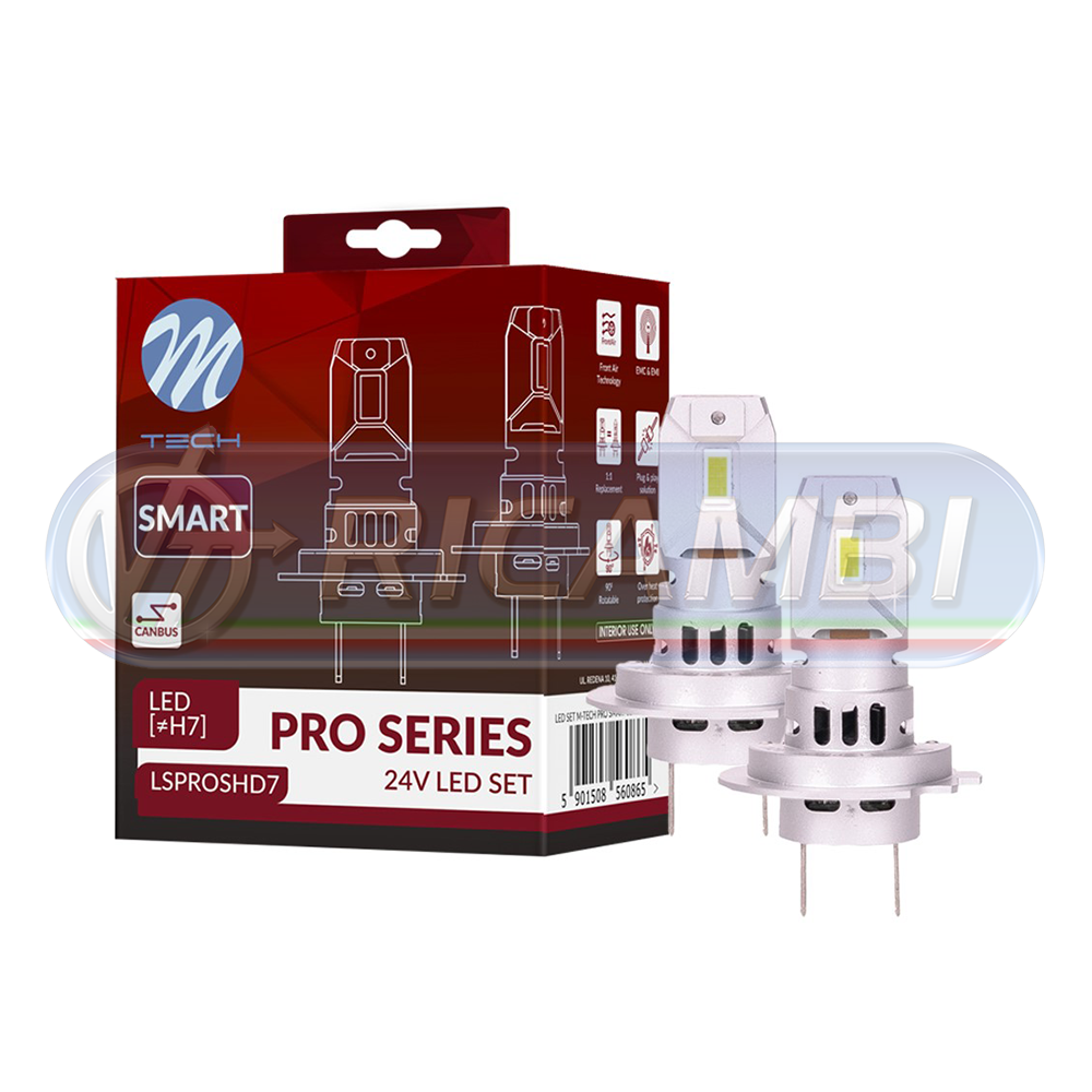 1 - KIT LAMPADINE H7 LED 24V 6000K IN COPPIA