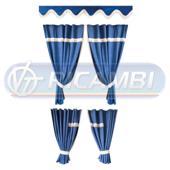 1 - TENDE PRO-SUN CAB. NORM. BLU FRANGIA SIMILPELLE BEIGE