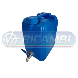 1 - TANICA PLASTICA 10 LT BLU C/RUBINETTO METALLO