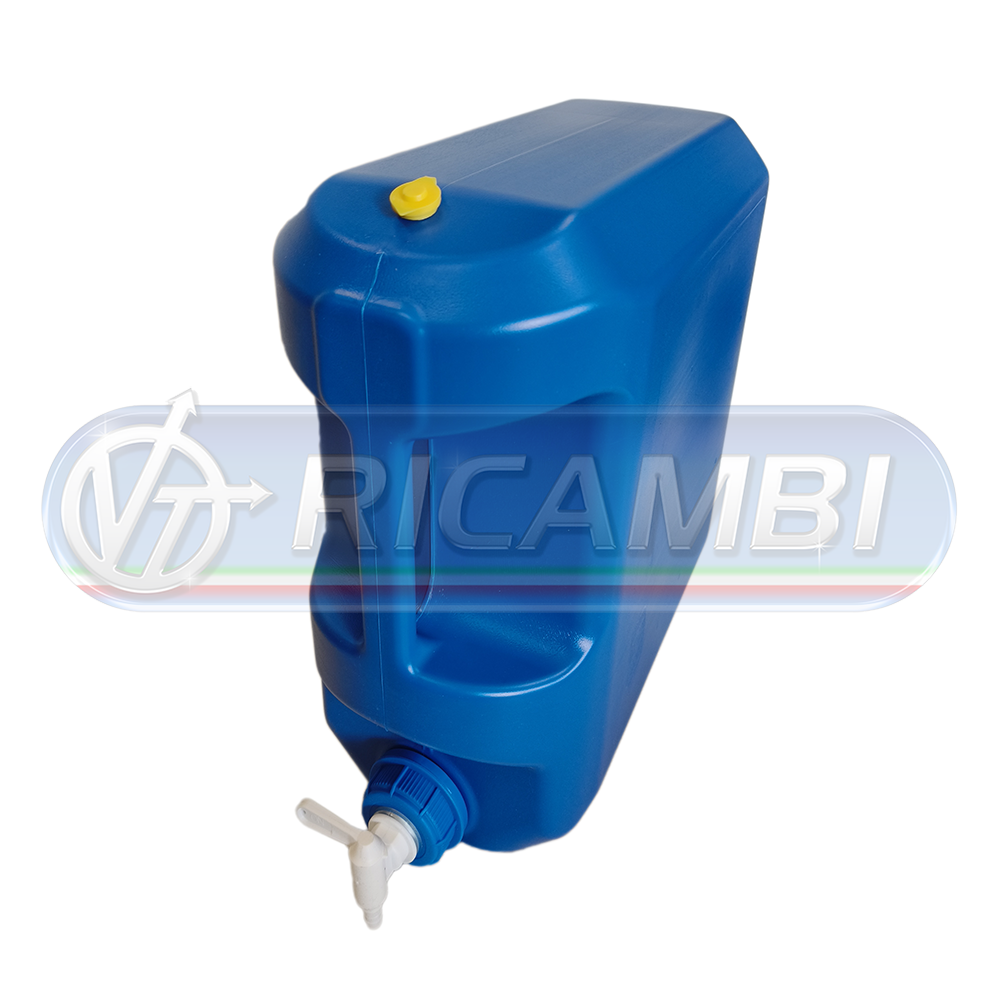 1 - TANICA PLASTICA 20 LT BLU C/RUBINETTO PLASTICA E VALVOLA