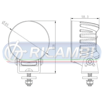 1 - FARETTO LED TONDO 3800 LUMEN