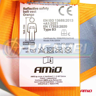 1 - BRETELLE RIFLETTENTI ARANCIO TG UNIVERSALE
