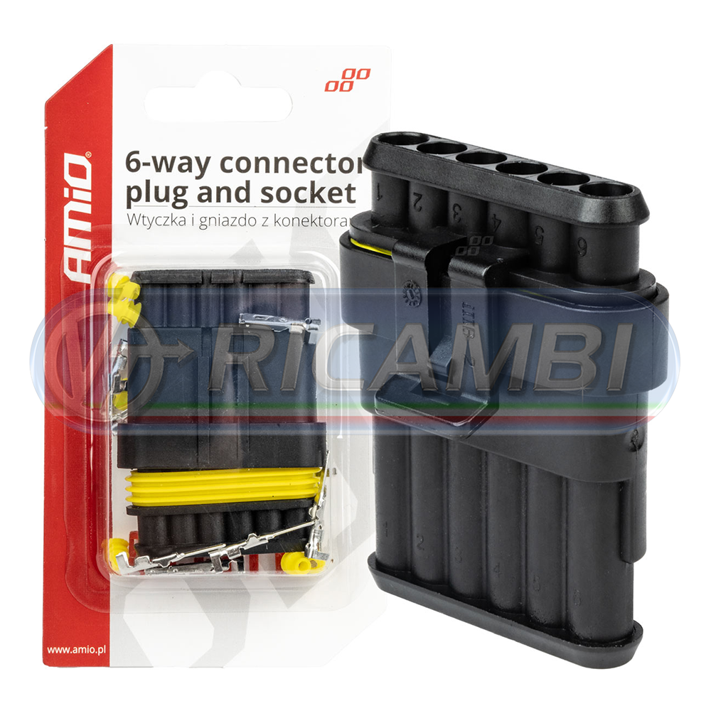 1 - CONNETTORE ELETTRICO 6 PIN M+F
