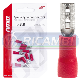 1 - FASTON FEMMINA 3,8 mm 0,5-1,5 mm2 10A 10 PZI