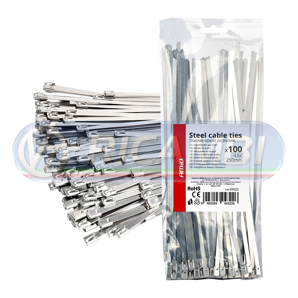1 - FASCETTA ACCIAIO 100 PZI 4,6 X 250 MM