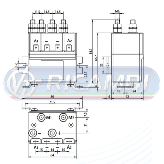 1 - RELAIS INVERTITORE CRAMARO 24V 4 POLI