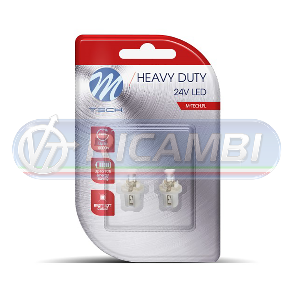 2 - LAMPADINA QUADRO B8,5D 24V LED IN COPPIA