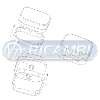 2 - FANALINO INGOMBRO 4 LED QUADRATO ARANCIO