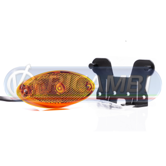 1 - FANALINO INGOMBRO 1 LED OVALE C/STAFFA ARANCIO