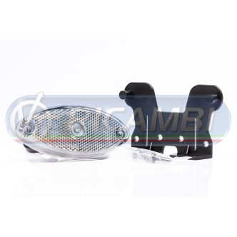 1 - FANALINO INGOMBRO 1 LED OVALE C/STAFFA BIANCO